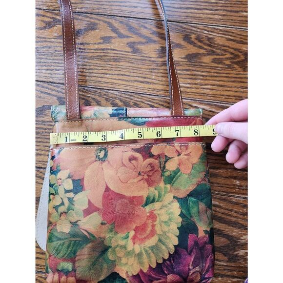 Patricia Nash GRANADA Heritage Multicolor Floral Print Leather Crossbody Bag - Picture 4 of 6